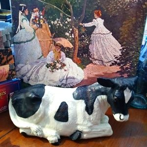 🐮Homco Porcelain nativity Cow figurines Vintage Grazing Cow,Collectible Item.🐓